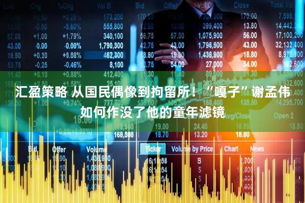 汇盈策略 从国民偶像到拘留所！“嘎子”谢孟伟如何作没了他的童年滤镜